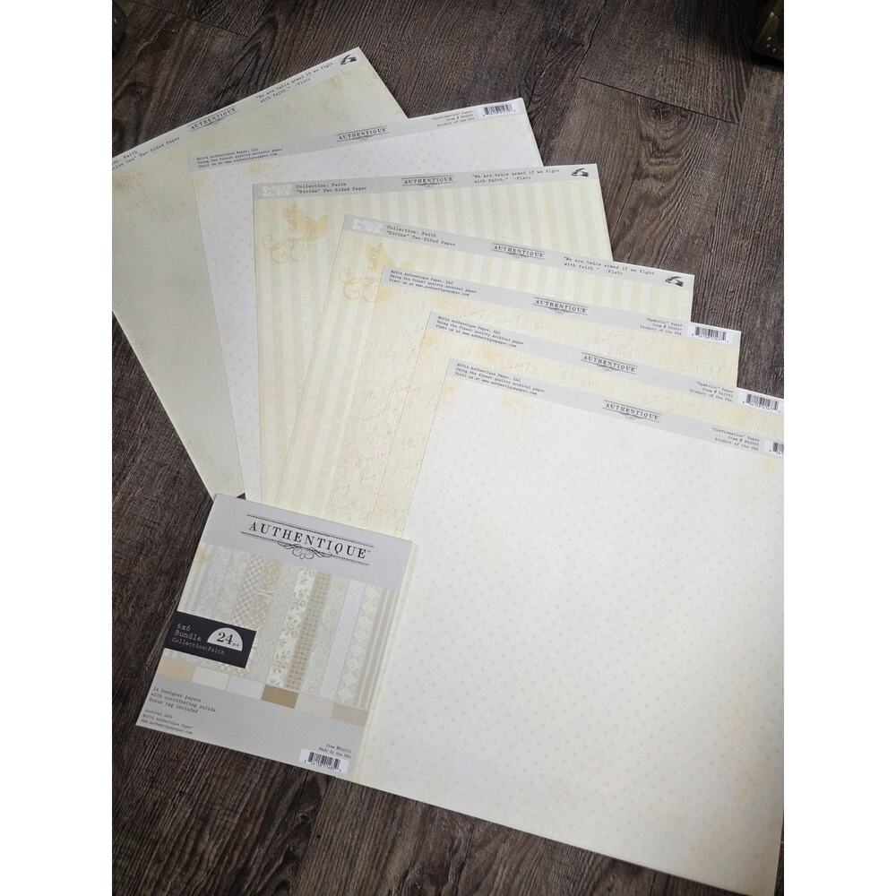Authentique Scrapbook Cardstock Pages Faith Confirmation Symbolic Kit Paper Set